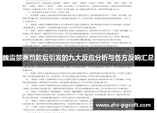 魏震禁赛罚款后引发的九大反应分析与各方反响汇总